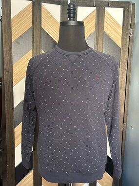 Navy Patterned Crewneck Sweatshirt